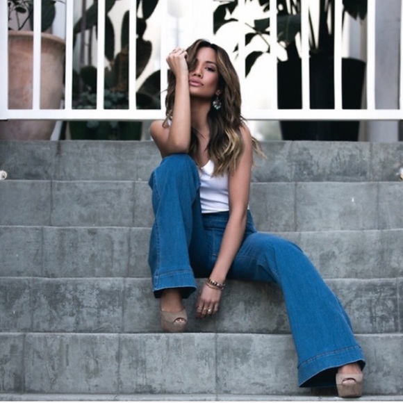 EXPRESS Wide Leg Mide Rise Sailor jeans - Picture 4 of 7